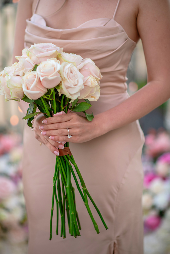 Flowers are a classic accessory to your elegant outfit for professional photoshoot