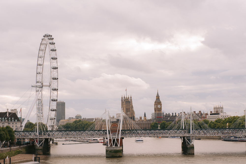 Westminster area with London Eye, Big Ben and House of Parliament in the background