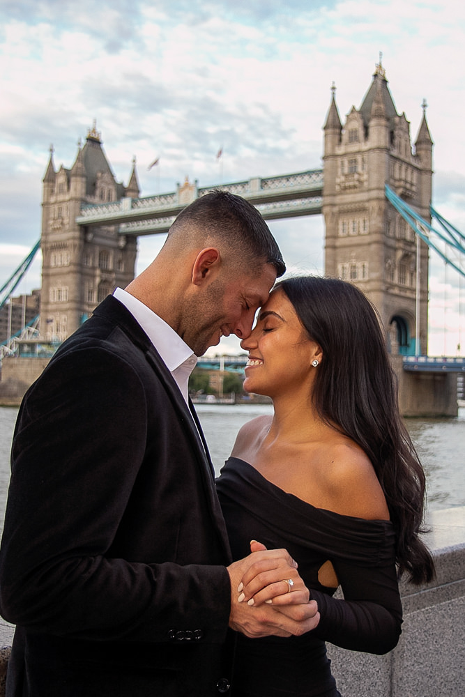 Super cute moment captured by Tom during an engagement photoshoot in London