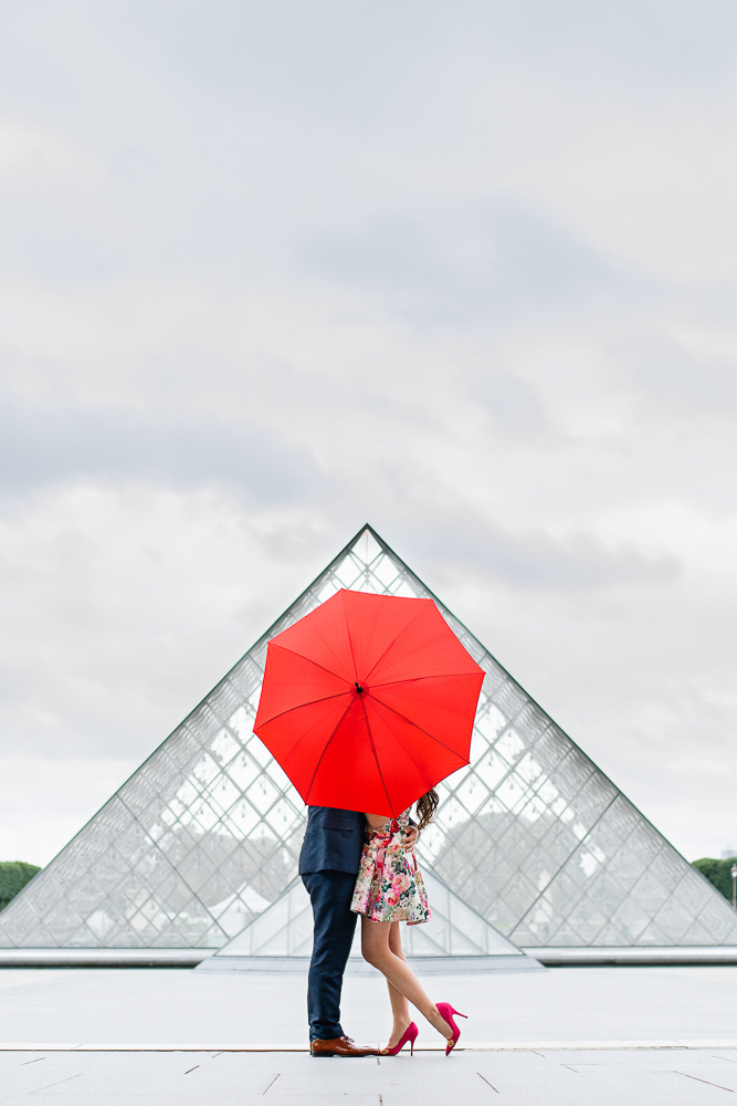 Use umbrella as props for your engagement photos