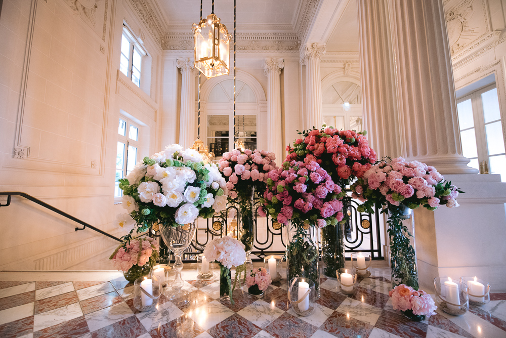 Wedding flowers in a private venue