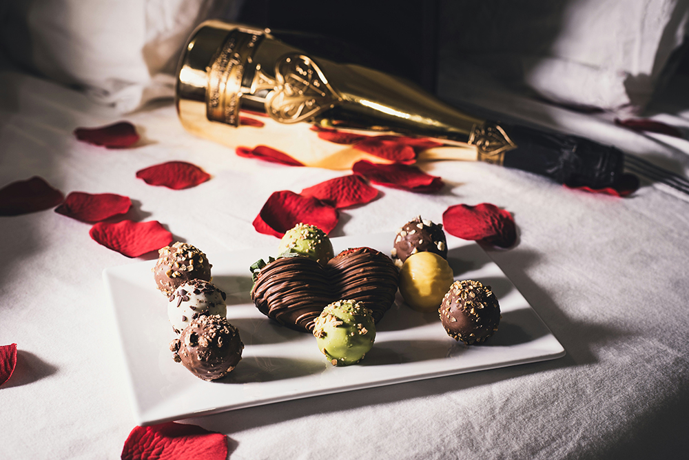 Chocolates and champagne for the best wedding proposal