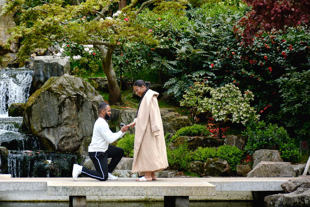 Surprise proposal in Kyoto Garden in London