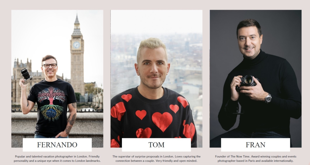 Male portrait photographers in London