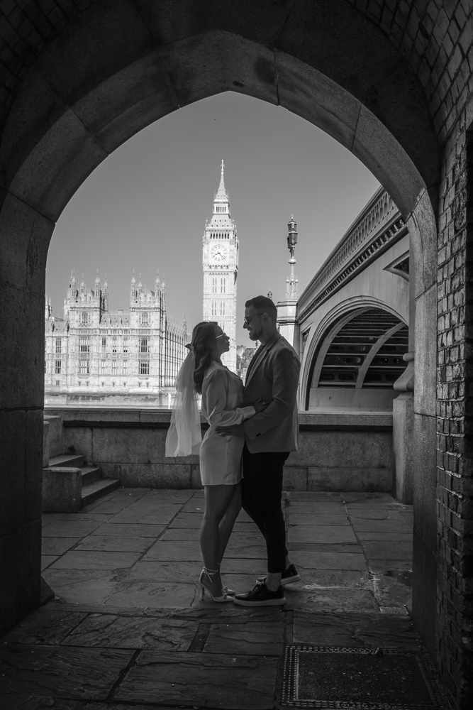 Black and white silhouette creative photos in London