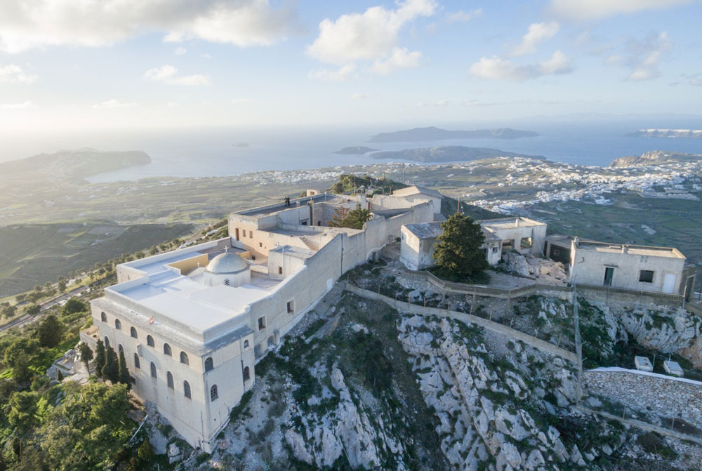 Where to Propose in Santorini - Prophet Elias Monastery