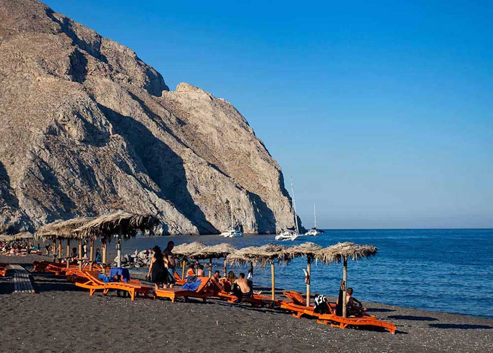 Perissa Black Sand Beach